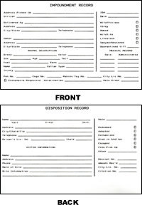 Animal Impound Card