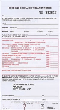 Code and Ordinance Form (2-part)