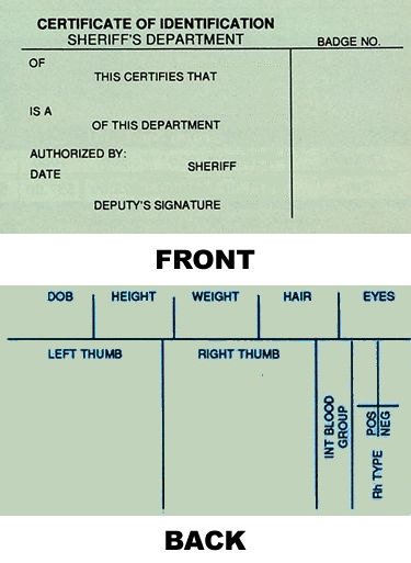 Sheriff\'s I.D. Card