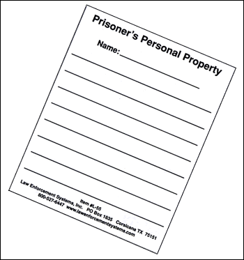 Prisoner\'s Property Label